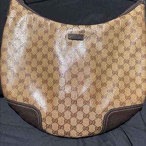 Gucci Tan and Brown Hobo Bag